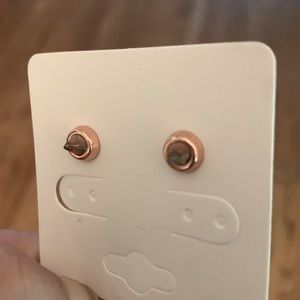 EDDIE BORGO Rose Gold Quartz Cone Earrings